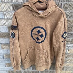Nike Pittsburgh Steelers Youth Large Hoodie Utility Brown Salute Armed Forces US